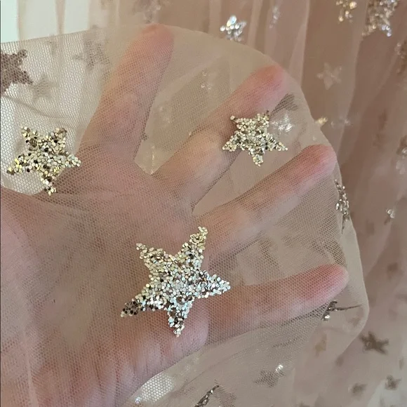 πΈβ¨ Lirika Matoshi Pink Star Tulle Maxi Dress β Size Small β¨πΈ - Picture 6 of 9
